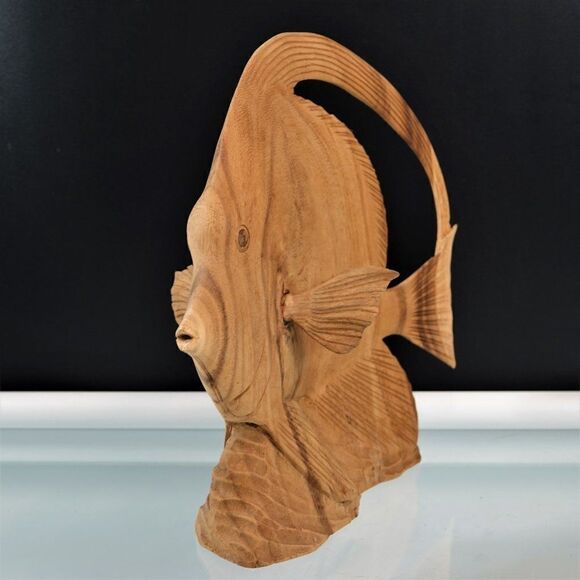 Tropical Oceanic Fish Wood Carved Aquatic Home - Picture 6 of 12